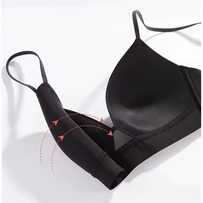 Soutien-gorge à petites seins pour femmes, bonnet triangulaire français, fines bretelles, sans anneaux et marques en acier, soutien-gorge spécial pour poitrine plate