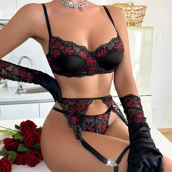 Tornova Dámska sexy spodná bielizeň Propagačný set podprsenky a nohavičiek Priehľadná