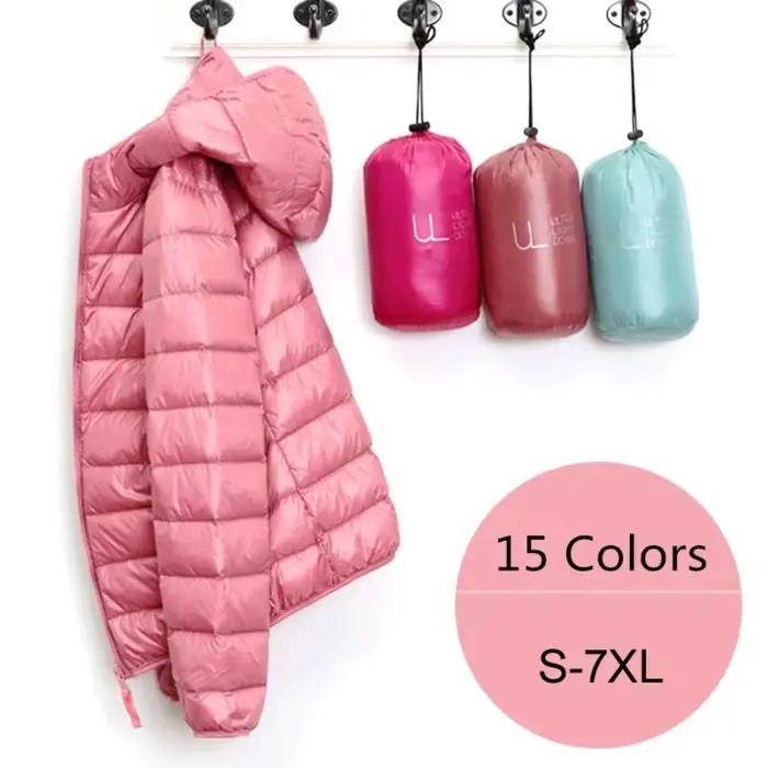 Doudoune légère pour femme avec capuche, matériau polyester, duvet de canard blanc, pour automne et hiver, nouvelle arrivée 2024
