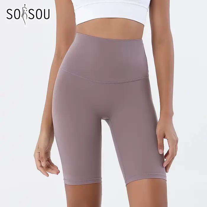 Shorts de yoga pour femmes en nylon et élasthanne haute qualité pour la pratique du yoga et du fitness en salle ou en plein air
