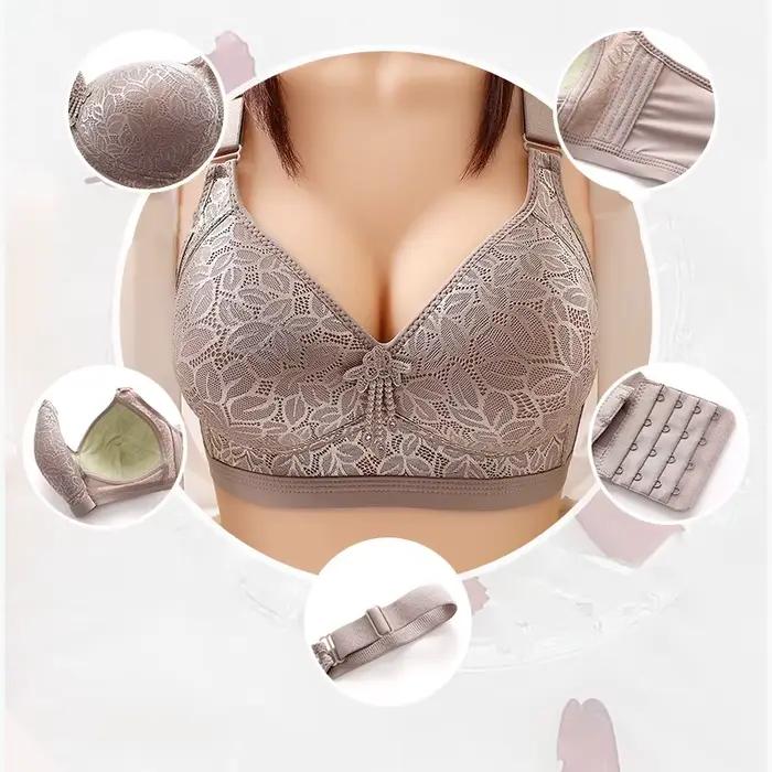Soutien-gorge de grande taille pour femmes, fin, sans anneau en acier, confortable, respirant, sous-vêtements ajustables, push up sexy, lingerie, bonnet BC