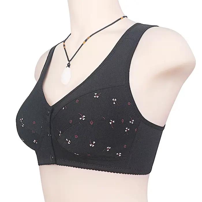 Soutien-gorge en coton pour femmes, sans fil, fermeture frontale, sous-vêtements confortables, pour tous les jours, grand buste, bonnet 52BC 50BC
