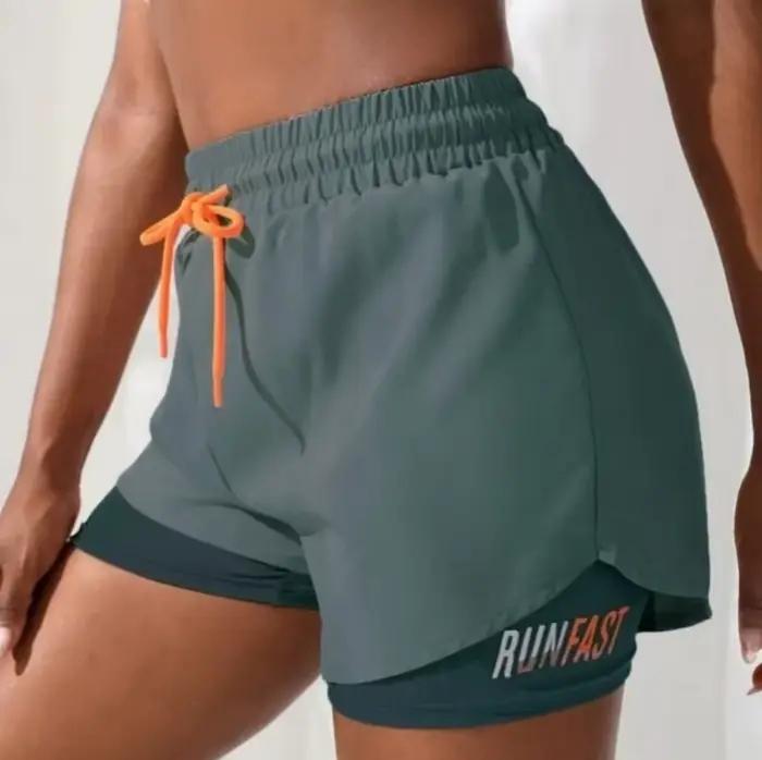 Shorts de course pour femmes avec ceinture haute et tissu élastique à quatre voies pour yoga et entraînement physique occasions spéciales