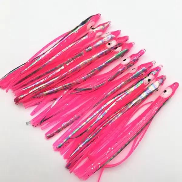 5 sacs * 7.5 cm lumineux PVC poulpe calmar jupes gabarit aiguille pêche à la traîne leurre pour l'eau salée pour la pêche en rivière et au lac