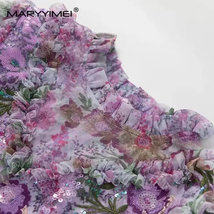 MARYYIMEI jarné letné šaty pre ženy s dlhými rukávmi