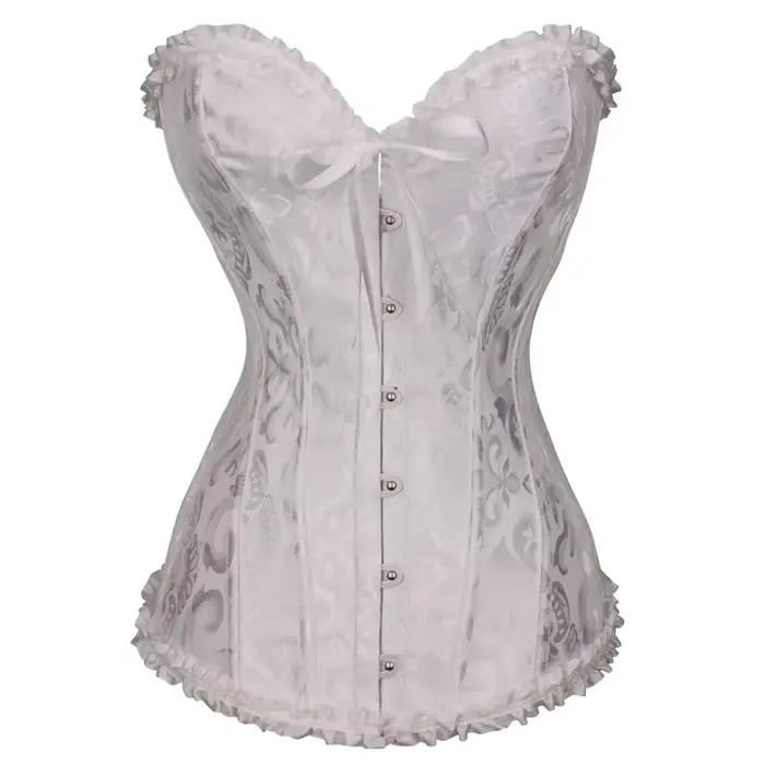 Corsets et Bustiers Sexy pour Femmes, Style Court, en Jacquard et Dentelle, avec Bretelles Arrière, Taille Ajustable, Soutien Abdominal et Effet Sculptant