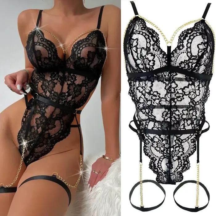 Ensemble lingerie féminin en polyester avec dentelle et motifs floraux pour femmes occasions spéciales