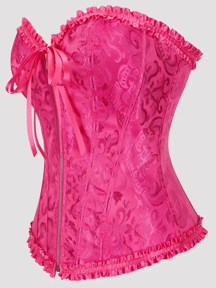 Corset zippé pour femme, style gothique, bustier, corselet overbust, avec sangle de modelage à fermeture éclair, laçage, baleines, ceinture amincissante, effet ventre plat