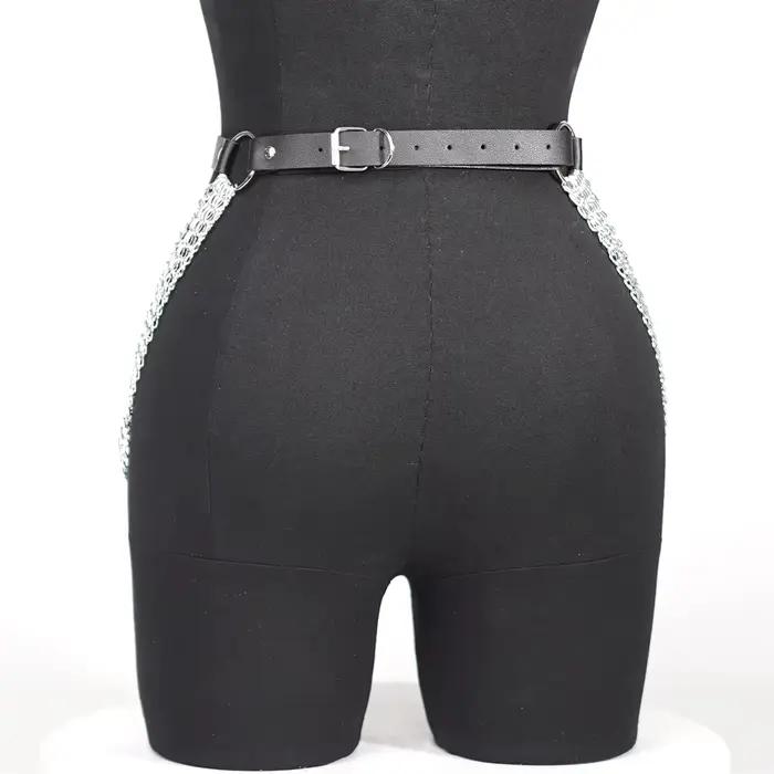 Punk Leder Körperkette Porte-jarretelles en cuir pour femmes, ceinture corset, ceinture de jambe sexy, ceinture SFP, cuisse, accessoire vestimentaire gothique SFP