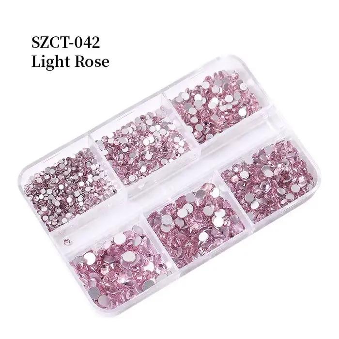 6 mriežok SS6-20 zmiešaná veľkosť ružová bronzová strieborná plochý chrbát kamienky drahokamy diamanty trblietavé 3D Nail Art dekorácie
