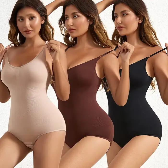 Body Shaper Shapewear sculptant sans manches ventre contrôle Body pour femmes taille mince formateur avec crochets grande taille