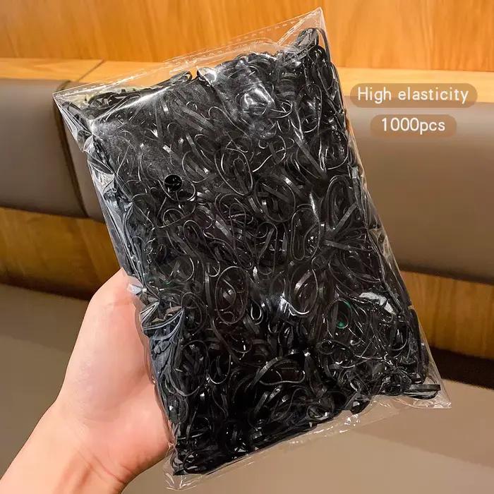 1000 čiernych gumičiek elastických a odolných na každodenné použitie