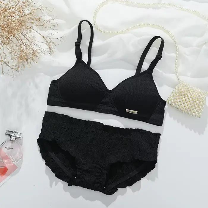 Femmes ensemble de soutien-gorge Sport Lingerie sans fil Bralette haut Sexy taille basse culotte femme sans couture ensemble de sous-vêtements sommeil intimes