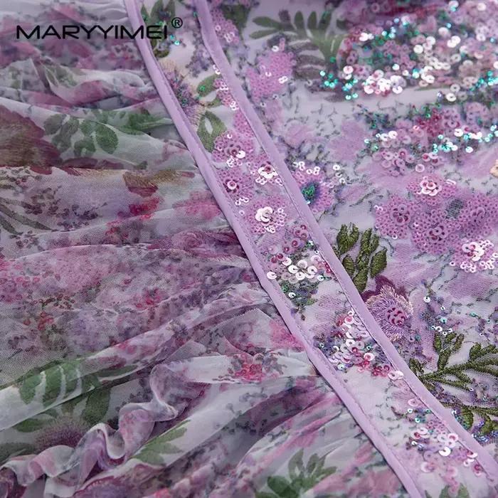 MARYYIMEI jarné letné šaty pre ženy s dlhými rukávmi