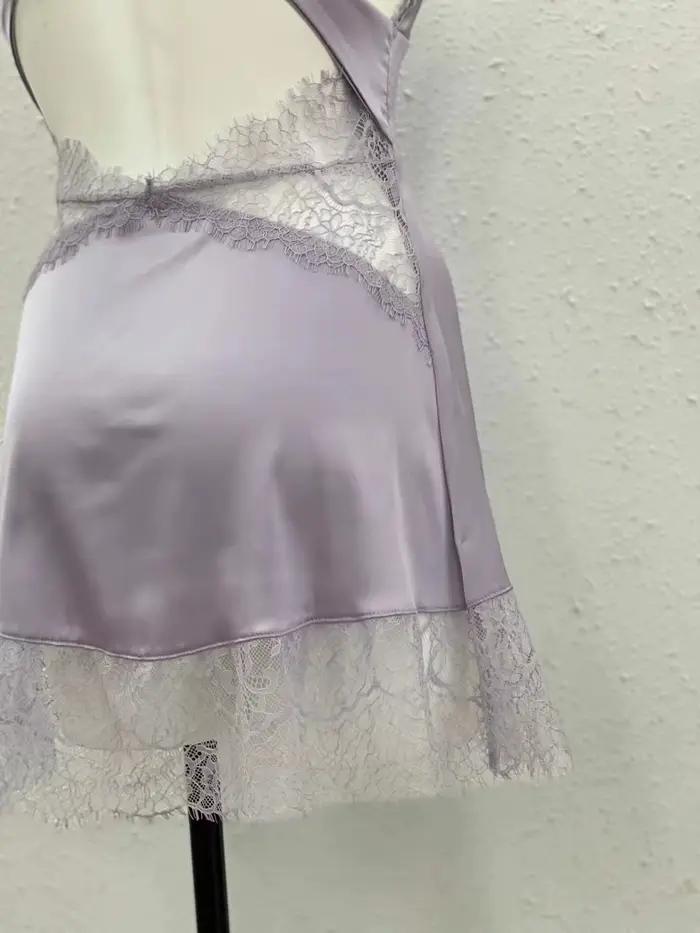 Chemise de nuit sexy en dentelle pour femmes, lingerie pour femmes, vêtements de nuit, décolleté en V profond