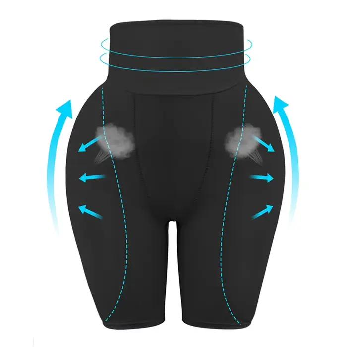 Culotte gainante pour femme avec coussinets pour les hanches, rehausseur de fesses, effet push-up et rehausseur de hanches