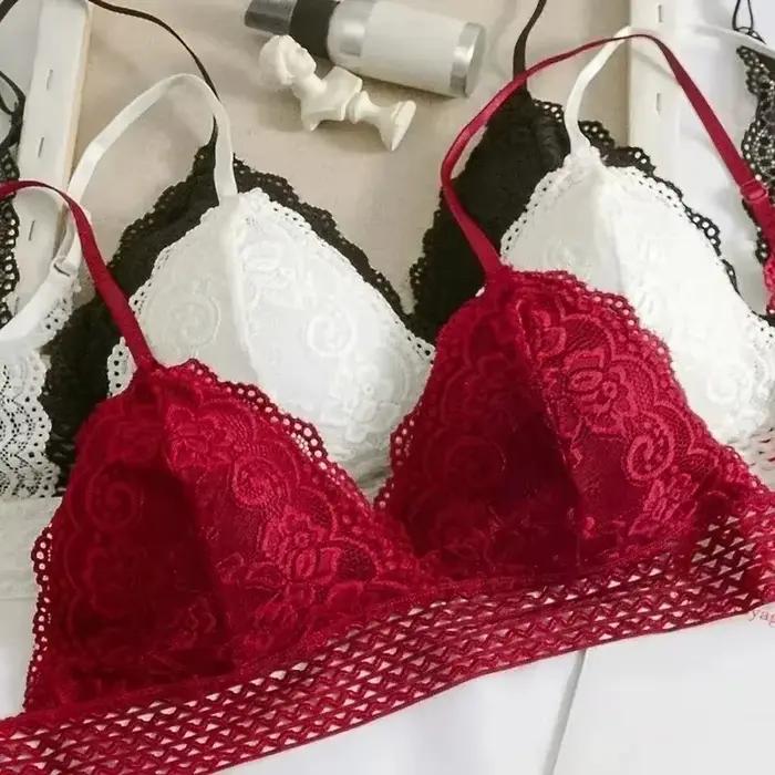 Soutien-gorge français sexy en coton et polyester avec dentelle pour femmes aux poitrines petites ou plates occasions spéciales