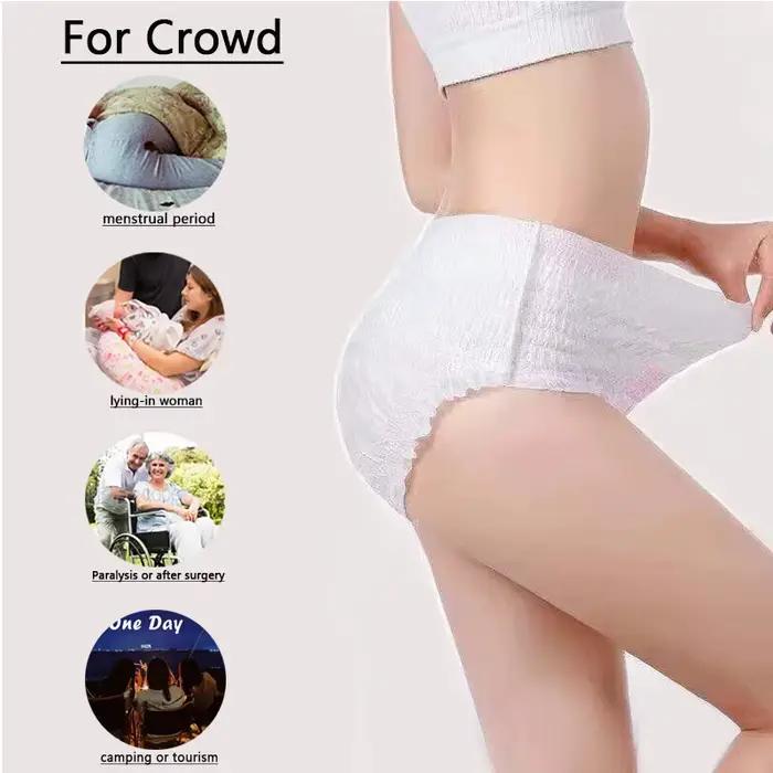 20 pièces = 2 paquets de pantalons menstruels jetables femmes serviette hygiénique grande taille culotte menstruelle étanche pantalons de couchage menstruels