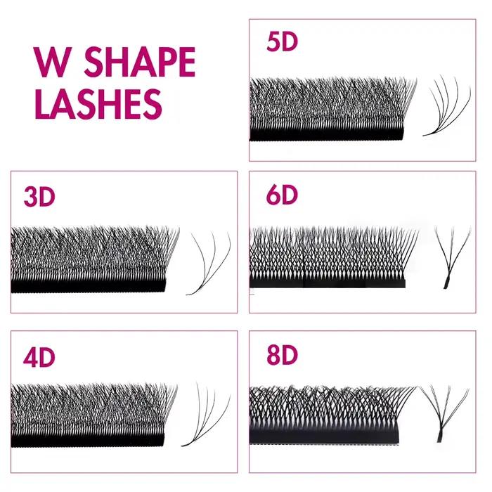 FADVAN 3D/4D/5D/6D/7D/8D W C D Curl tvarované prírodné norkové mihalnice predpripravené objemové vejáre