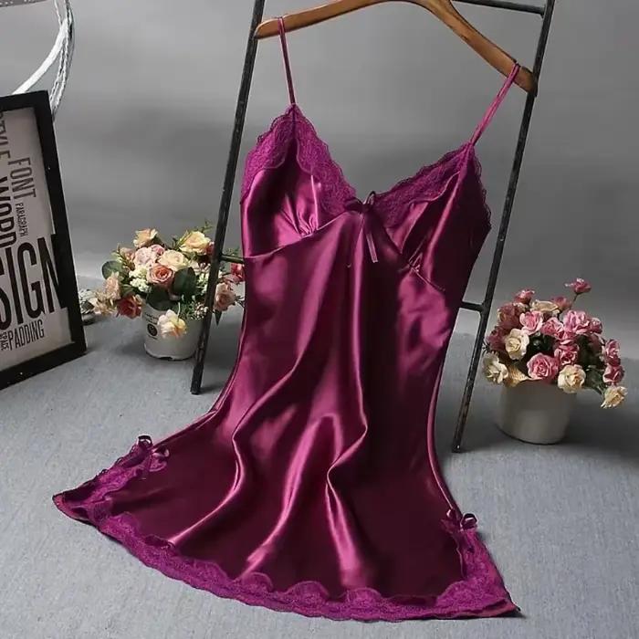 Sexy čipkovaná patchworková camisola lingerie nočná košeľa svadobné šaty nočné oblečenie