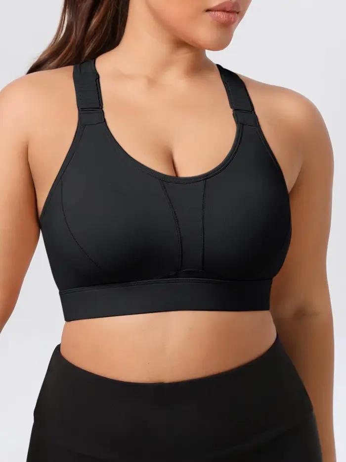 Soutien-gorge de sport grande taille pour femme, haute tenue, antichoc, bretelles réglables, soutien-gorge de sport fitness, maintien haute intensité, bonnet intégré, peut être porté à l'extérieur