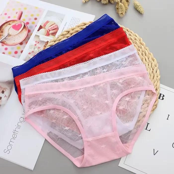 Sexi priesvitné čipkované nohavičky pre ženy