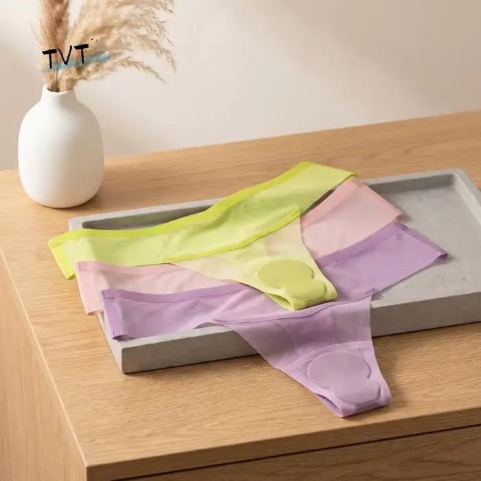 Culotte string transparente en soie glacée pour femme, sous-vêtement fin pour le yoga et le fitness, culotte d'été taille basse sans couture pour fille