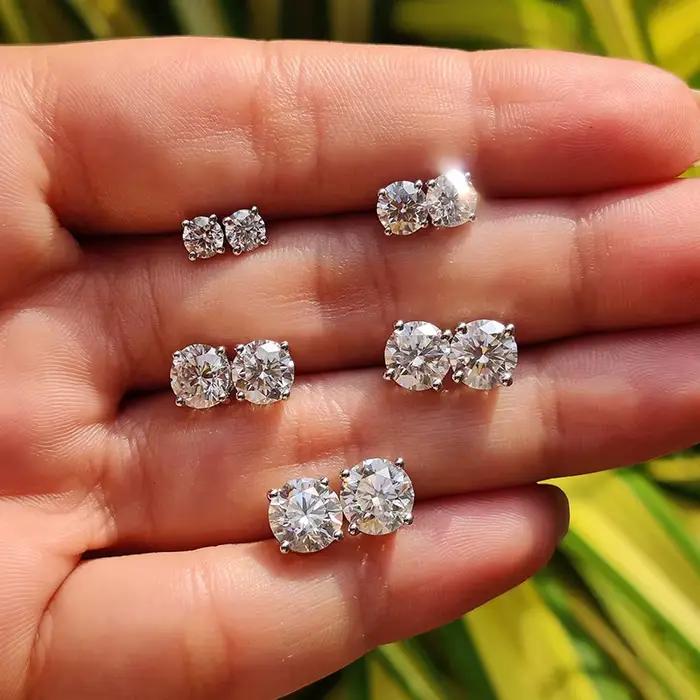 Diamantové náušnice Moissanite pre ženy