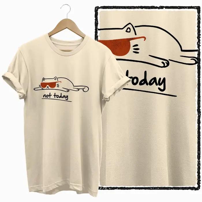 T-shirt féminin The Coolmind 100% coton avec motif chat design unique pour femmes junior style décontracté toutes saisons