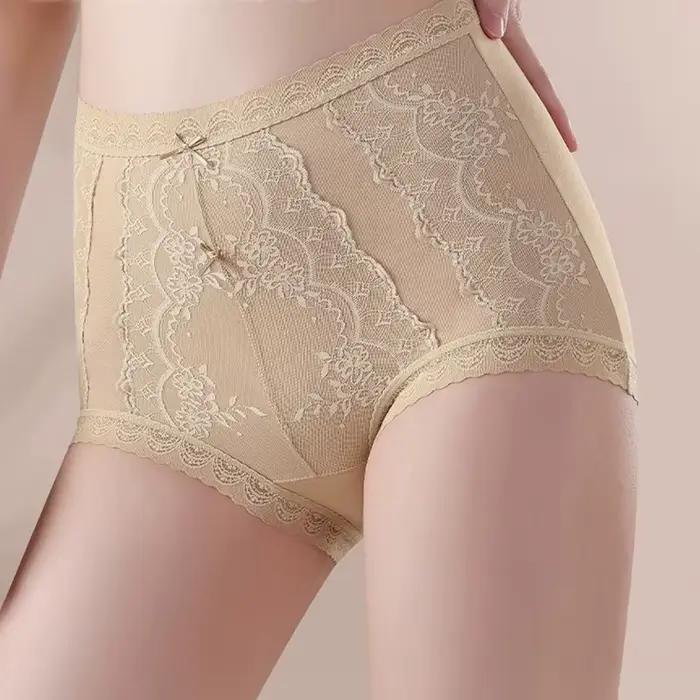 Dámske sexy čipkované nohavičky s vysokým pásom