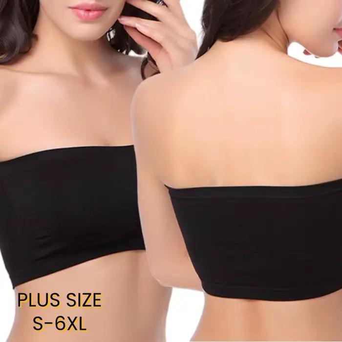 DOIAESKVE grande taille femmes bustier tubulaire soutien-gorge sans bretelles soutien-gorge femme sans fil grande taille 5XL 6XL
