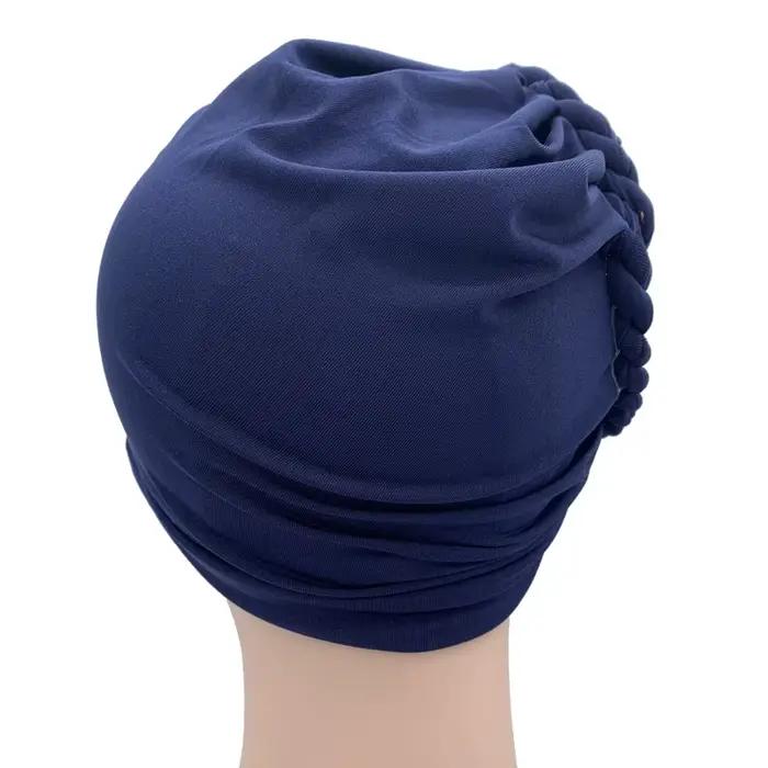 Diamantový vrkočový turbanový klobúk pre moslimské ženy