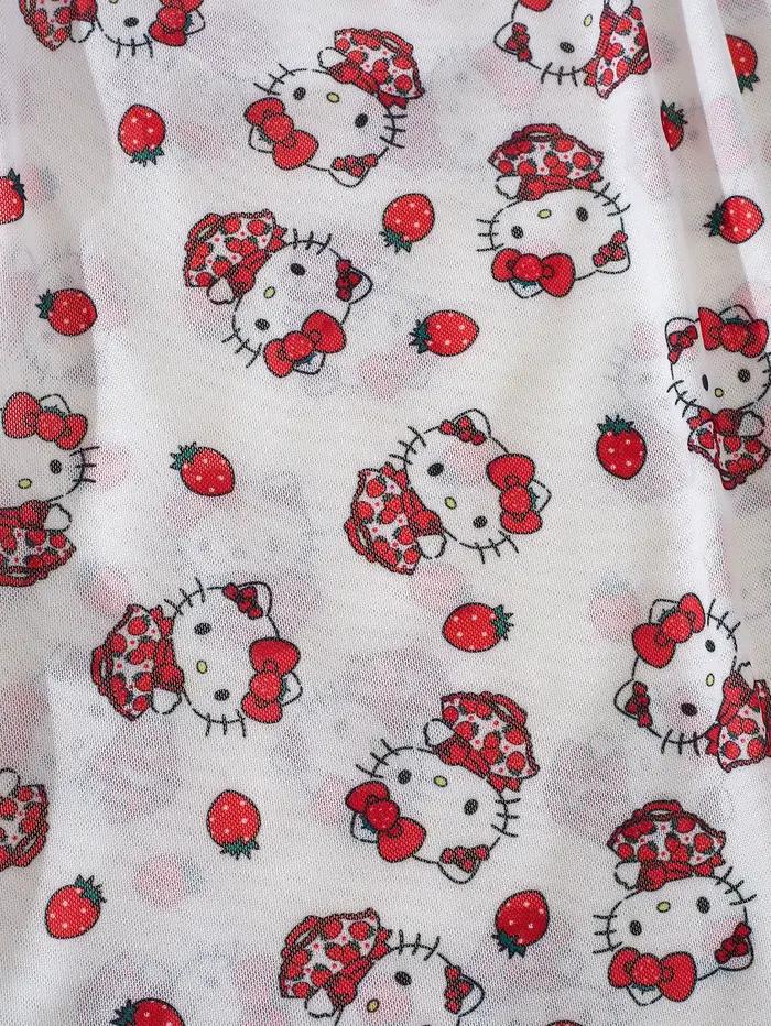 Robe de nuit rose Hello Kitty pour femmes, imprimé Sanrio, robe sexy en dentelle pour adultes, robe de nuit érotique, style mignon et confortable, cadeaux, design tendance