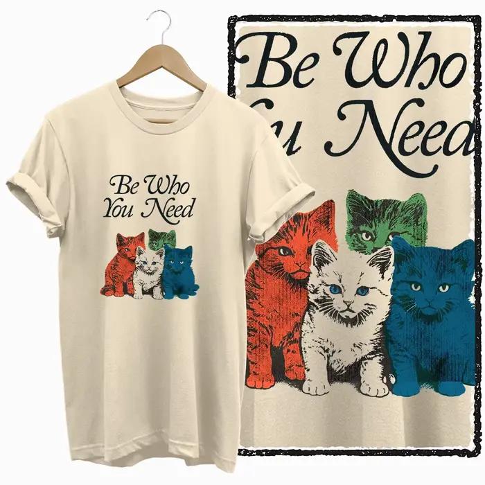 T-shirt féminin The Coolmind 100% coton avec motif chat design unique pour femmes junior style décontracté toutes saisons