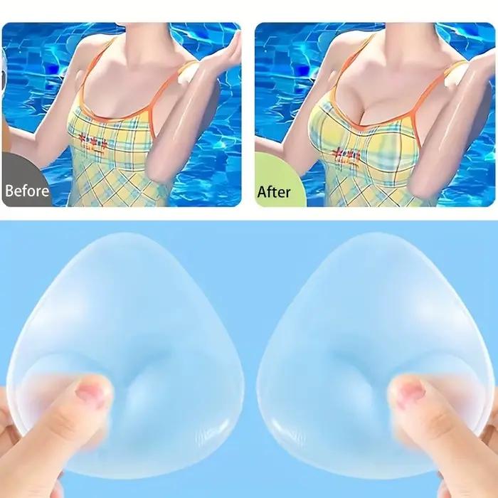 Coussinets de soutien-gorge réutilisables en silicone – Coussinets intérieurs push-up sans couture pour femmes |     Hypoallergénique, idéal pour les bikinis