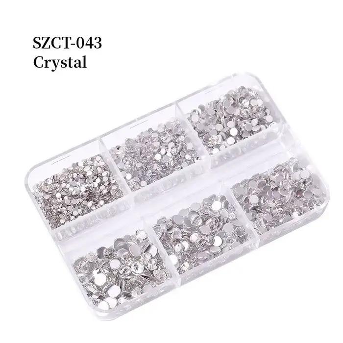 6 mriežok SS6-20 zmiešaná veľkosť ružová bronzová strieborná plochý chrbát kamienky drahokamy diamanty trblietavé 3D Nail Art dekorácie