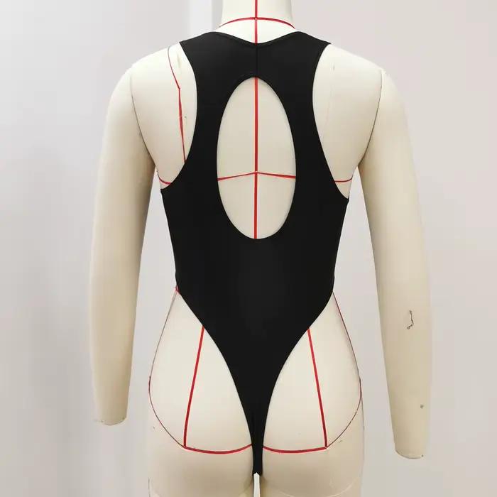 Maillot de bain une pièce sexy à coupe haute pour femme, nouvelle mode 2026, style sport, fermeture éclair, pour le surf, sans manches, tenue de plage décontractée pour femme