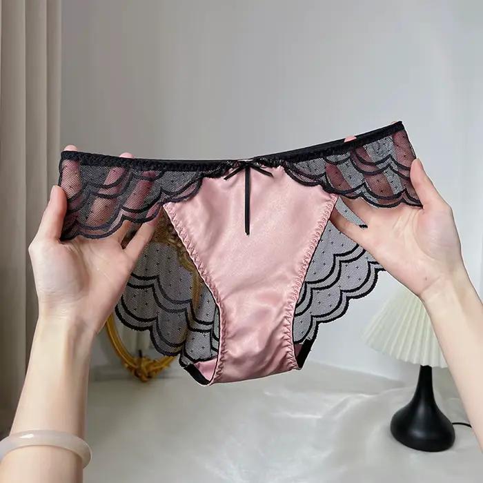 Sexy čipkované nohavičky pre ženy, nízky pás, slipy, zvodná bielizeň