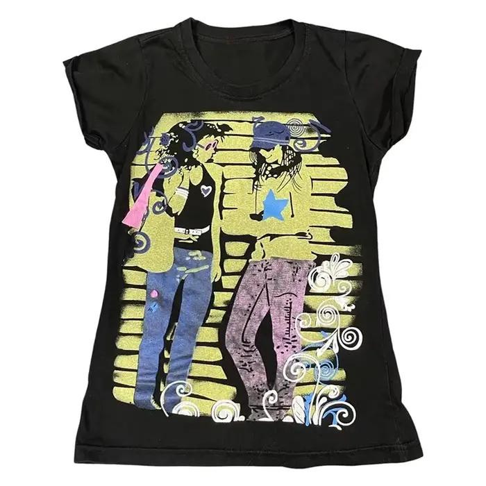 Estetické Emo y2k letné baby tielka Streetwear gothic Harajuku grafické Cool dievča tričko Vintage kultúra
