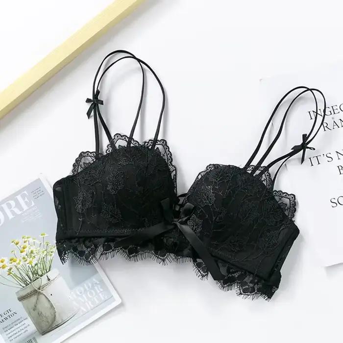 Lingerie à la mode pour femmes, petits seins montrent une grande rassemblement sans anneaux en acier, soutien-gorge Sexy à fermeture en dentelle et beau soutien-gorge au dos