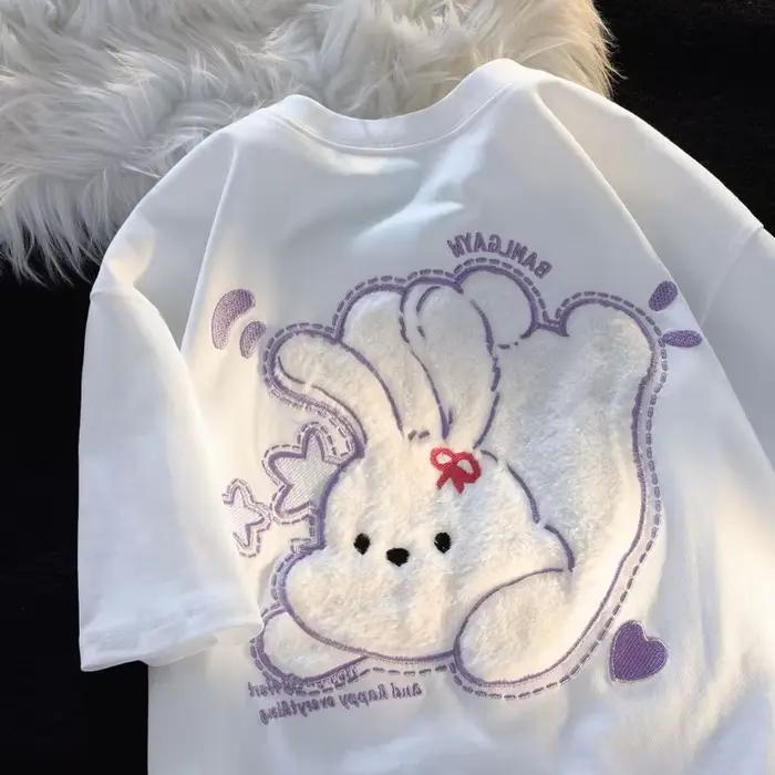 Dámske letné tričká, voľný strih Kawaii
