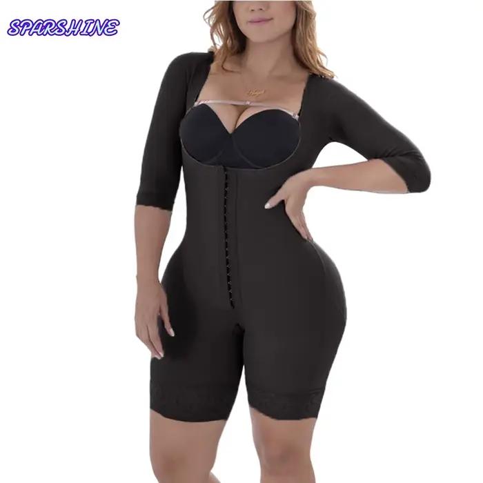 Tvarovacie a kompresné body na brucho s rukávmi Fajas Sexy kontrola brucha zdvihnutie bokov Shapwear pre ženy