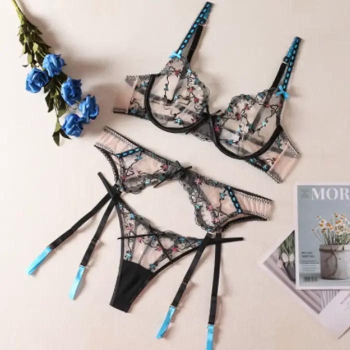 Lingerie sensuelle sexy pour femmes, ensemble de lingerie romantique, soutien-gorge en dentelle pour dames, tenue chaude