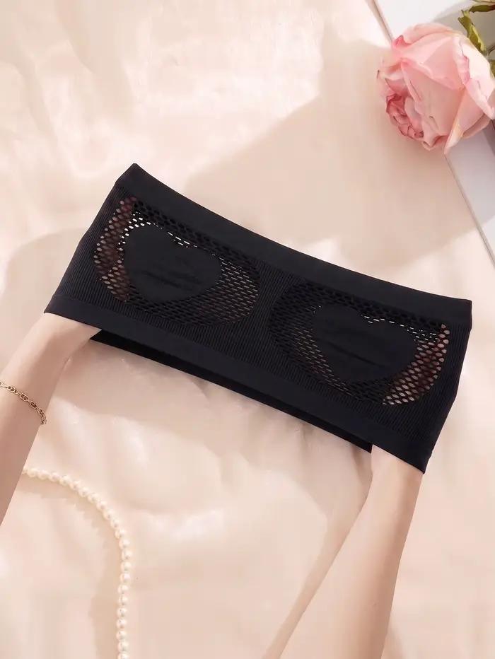 Soutien-gorge bandeau sans bretelles pour femme, avec découpe en cœur, sans couture, sans armatures, non doublé, lingerie sexy, top tube