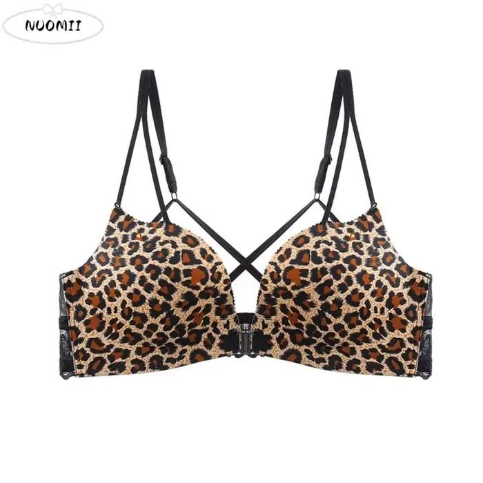 Push-up podprsenka bez ramienok s leopardím vzorom
