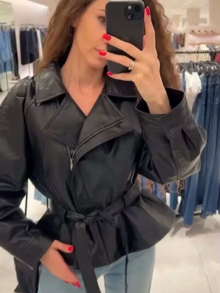 Veste HH vintage style moto élégante pour femme automne hiver occassions sportives et mode