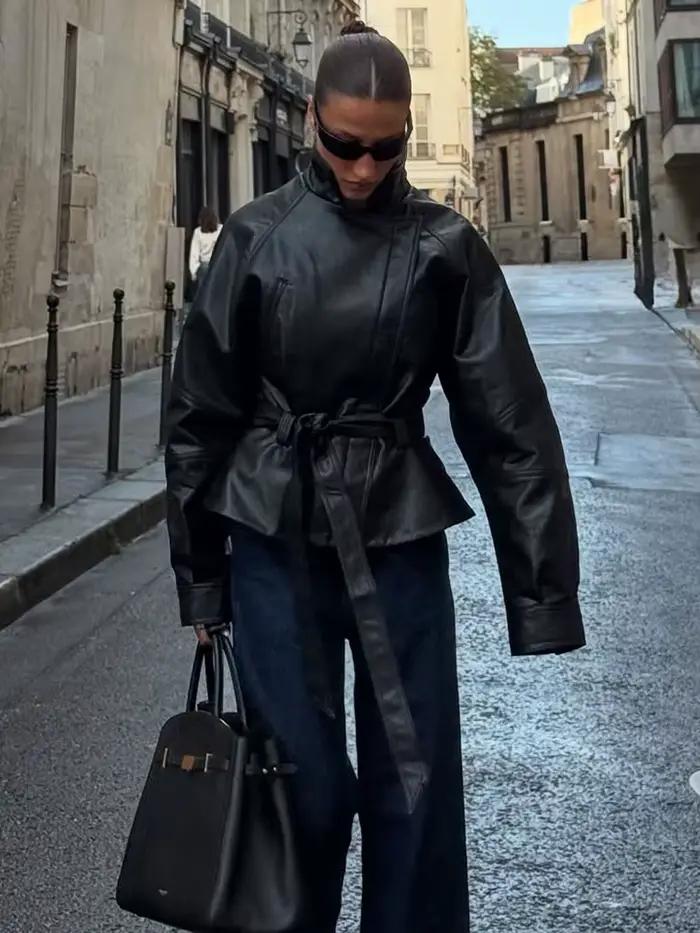 Veste HH vintage style moto élégante pour femme automne hiver occassions sportives et mode