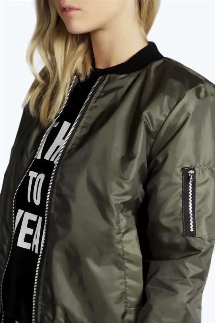 Jesenné nové krátke bundy pre ženy Vintage high street okrúhly golier Bomber žena móda zips dlhé rukávy