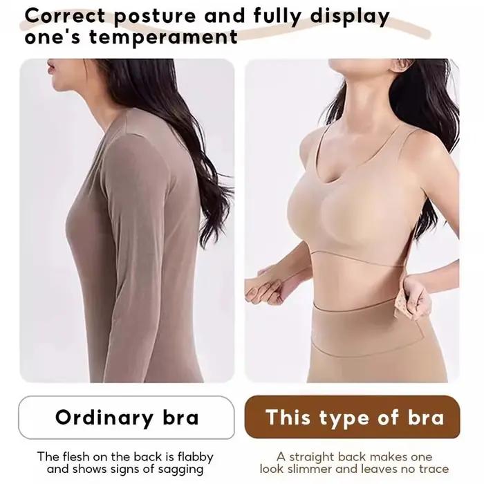 Soutien-gorge correcteur de posture sans couture sans armatures pour femme, bralette push-up à dos croisé, soutien avant, couvrance intégrale, usage quotidien