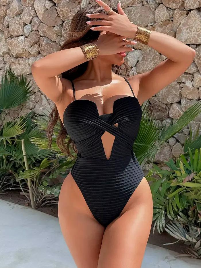DEAK Sexy jaune évidé une pièce maillot de bain pour femmes maillot de bain croisé femme cordon body maillot de bain maillots de bain